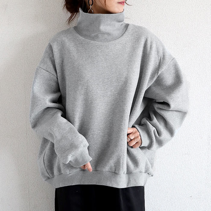 2990円 クーポンで★ スウェット トレーナー トップス レディース 裏起毛 長袖 秋 冬 黒 白 おしゃれ かわいい タートルネック 極暖 [郵3]^t1074^ | uricca | 07