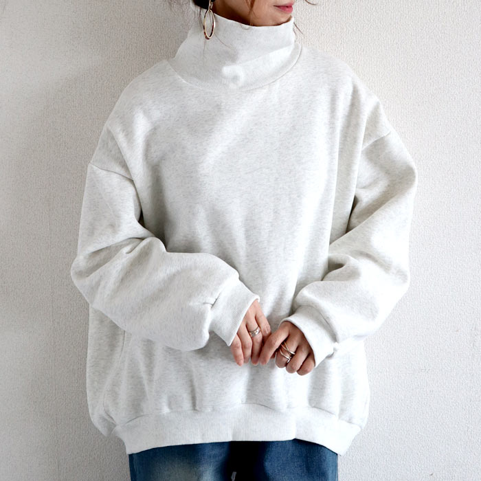 2990円 クーポンで★ スウェット トレーナー トップス レディース 裏起毛 長袖 秋 冬 黒 白 おしゃれ かわいい タートルネック 極暖 [郵3]^t1074^ | uricca | 08