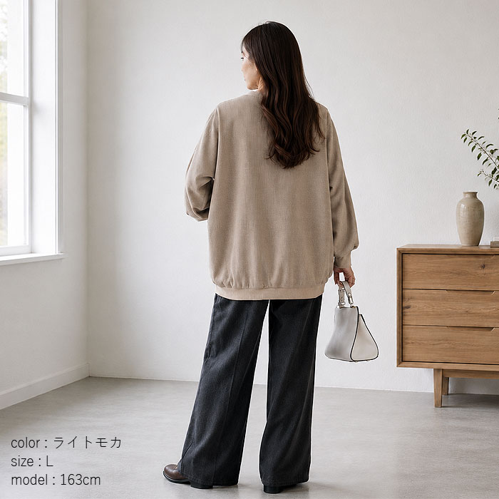 Tシャツ ロンT レディース ぽわん袖 長袖 秋 冬 黒 白 無地 おしゃれ トップス 体型カバー ワッフル生地 韓国 カジュアル ^t1077^ | uricca | 18