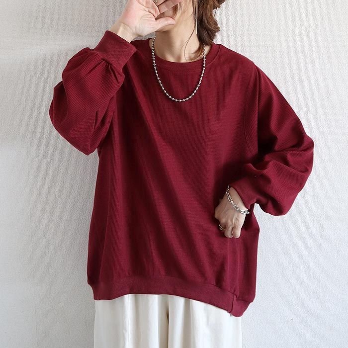 Tシャツ ロンT レディース 長袖 春 夏 秋 黒 白 無地 おしゃれ かわいい 30代 40代 50代 トップス ワッフル  [郵2]^t1077^ | uricca | 08