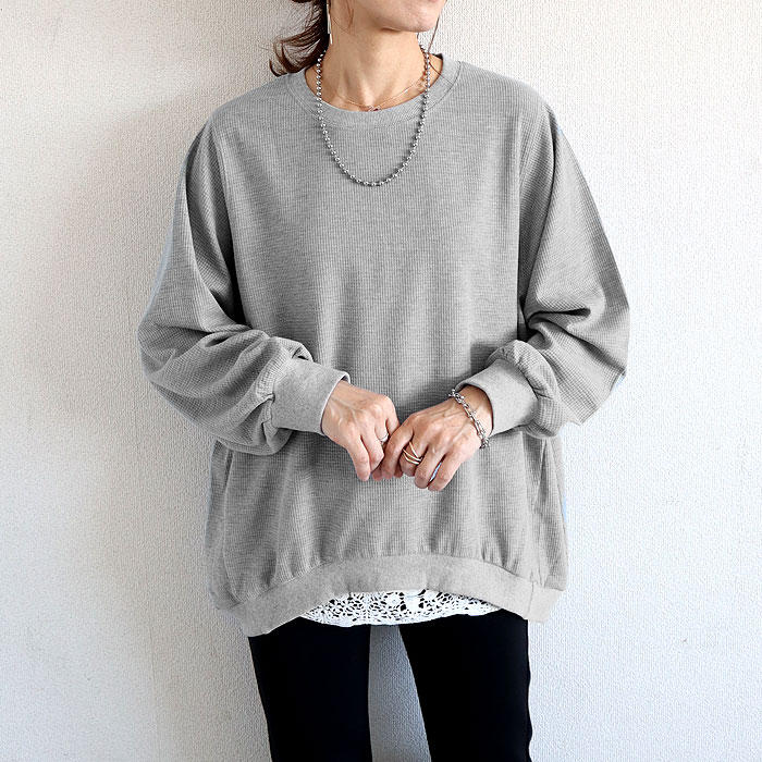 Tシャツ ロンT レディース 長袖 春 夏 秋 黒 白 無地 おしゃれ かわいい 30代 40代 50代 トップス ワッフル  [郵2]^t1077^ | uricca | 04