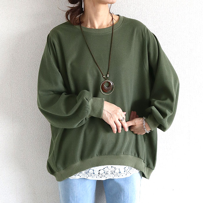 Tシャツ ロンT レディース 長袖 春 夏 秋 黒 白 無地 おしゃれ かわいい 30代 40代 50代 トップス ワッフル  [郵2]^t1077^ | uricca | 05