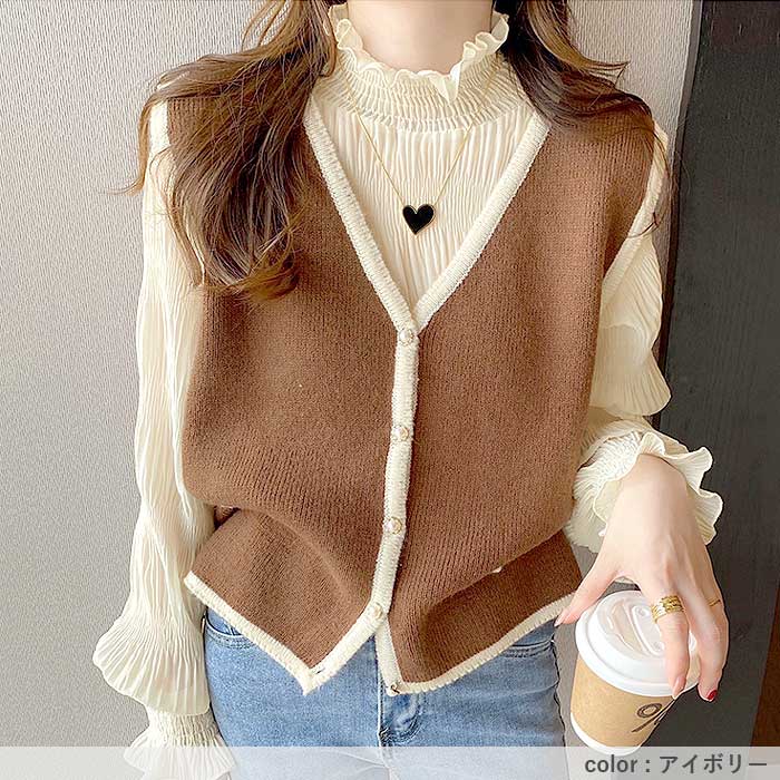 ブラウス レディース 長袖 シフォン シアー 春 秋 冬 黒 白 おしゃれ かわいい ハイネック ギャザー カットソー[郵1.5]^t1082^ | uricca | 17