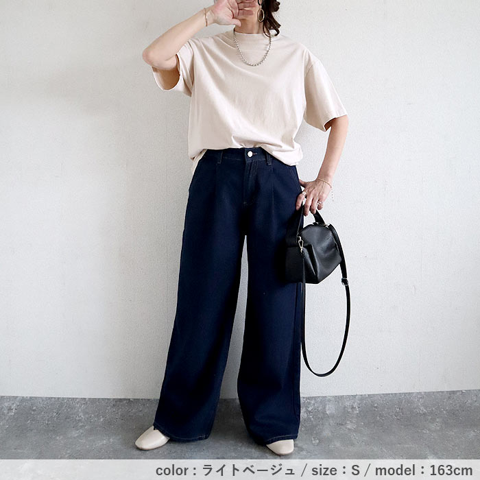 トップス レディース Tシャツ ウォッシュ加工 春 夏 黒 おしゃれ 無地 半袖 綿 綿100％ コットン シンプル[郵2]^t1084^ | uricca | 11