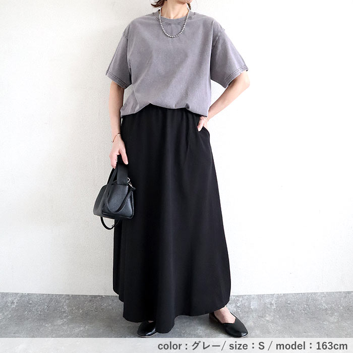 トップス レディース Tシャツ ウォッシュ加工 春 夏 黒 おしゃれ 無地 半袖 綿 綿100％ コットン シンプル[郵2]^t1084^ | uricca | 13