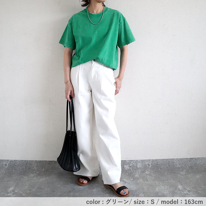 トップス レディース Tシャツ ウォッシュ加工 春 夏 黒 おしゃれ 無地 半袖 綿 綿100％ コットン シンプル[郵2]^t1084^ | uricca | 15