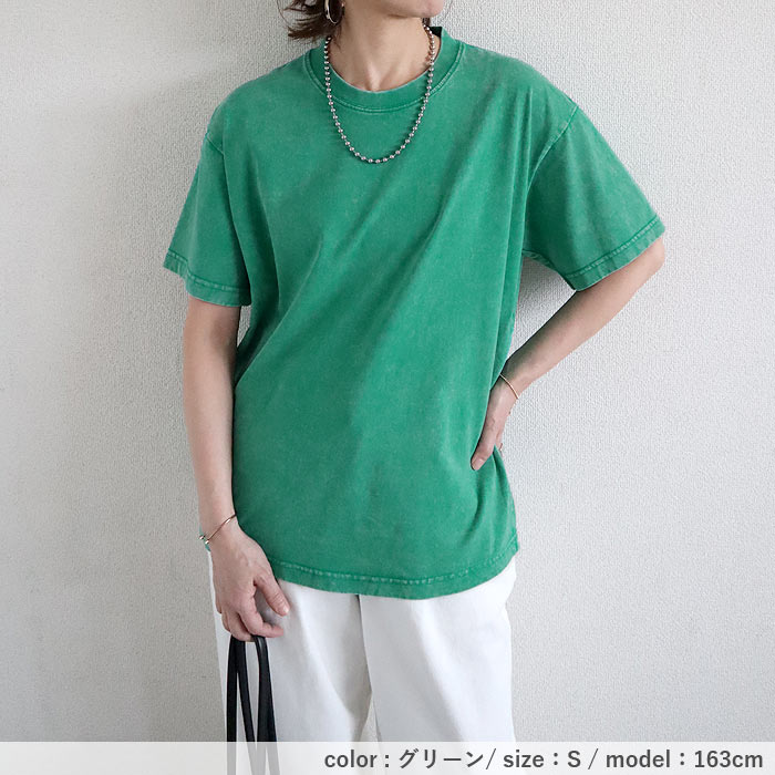 トップス レディース Tシャツ ウォッシュ加工 春 夏 黒 おしゃれ 無地 半袖 綿 綿100％ コットン シンプル[郵2]^t1084^ | uricca | 16
