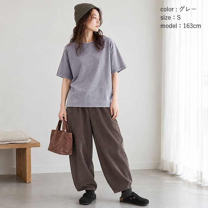 【タイムセール】 トップス レディース Tシャツ 綿100％ コットン ウォッシュ加工 春 夏 黒 おしゃれ かわいい 無地 半袖 綿 ^t1084^ | uricca | 19