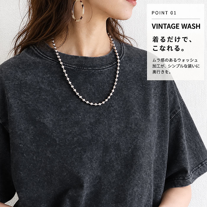【タイムセール】 トップス レディース Tシャツ 綿100％ コットン ウォッシュ加工 春 夏 黒 おしゃれ かわいい 無地 半袖 綿 ^t1084^ | uricca | 10