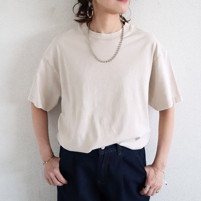 20％OFFクーポン配布 トップス レディース Tシャツ ウォッシュ加工 春 夏 黒 おしゃれ 無地 半袖 綿 綿100％ コットン シンプル[郵2]^t1084^ | uricca | 03