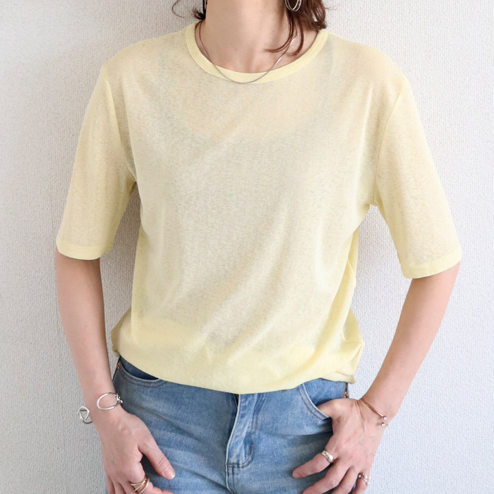 96H限定！969円 3点購クーポンで★ Tシャツ シアートップス レディース 春 夏 白 黒 おしゃれ シースルー 薄手 長袖 半袖 UV [郵1]^t1006+t1086^ バナー | uricca | 23