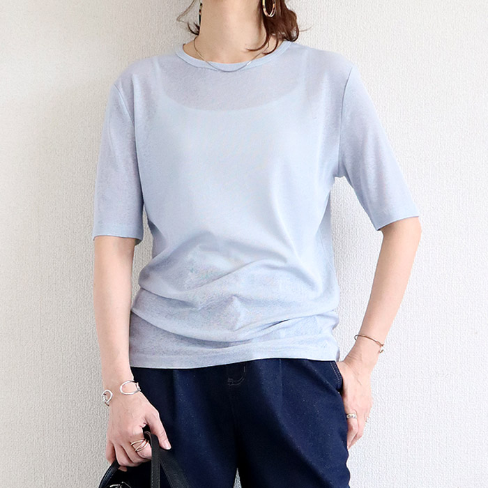 96H限定！969円 3点購クーポンで★ Tシャツ シアートップス レディース 春 夏 白 黒 おしゃれ シースルー 薄手 長袖 半袖 UV [郵1]^t1006+t1086^ バナー | uricca | 20