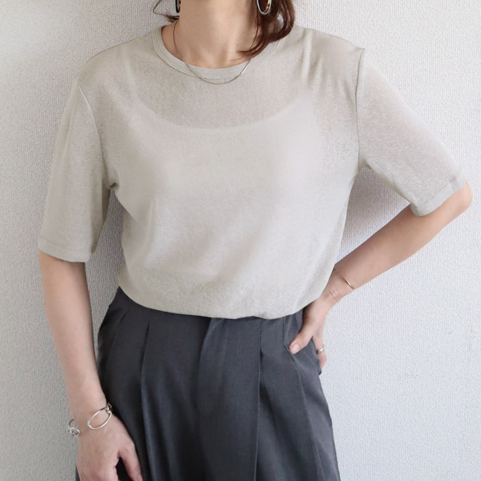 96H限定！969円 3点購クーポンで★ Tシャツ シアートップス レディース 春 夏 白 黒 おしゃれ シースルー 薄手 長袖 半袖 UV [郵1]^t1006+t1086^ バナー | uricca | 19