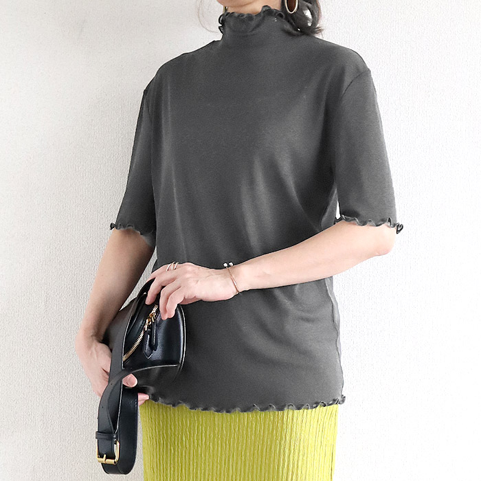 96H限定！969円 3点購クーポンで★ Tシャツ シアートップス レディース 春 夏 白 黒 おしゃれ シースルー 薄手 長袖 半袖 UV [郵1]^t1006+t1086^ バナー | uricca | 36