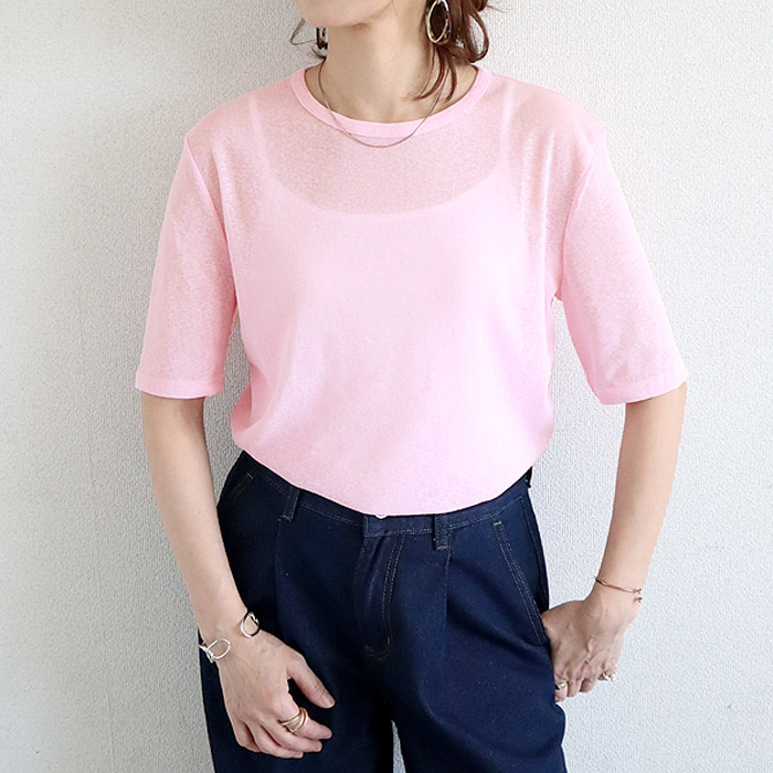 96H限定！969円 3点購クーポンで★ Tシャツ シアートップス レディース 春 夏 白 黒 おしゃれ シースルー 薄手 長袖 半袖 UV [郵1]^t1006+t1086^ バナー | uricca | 22