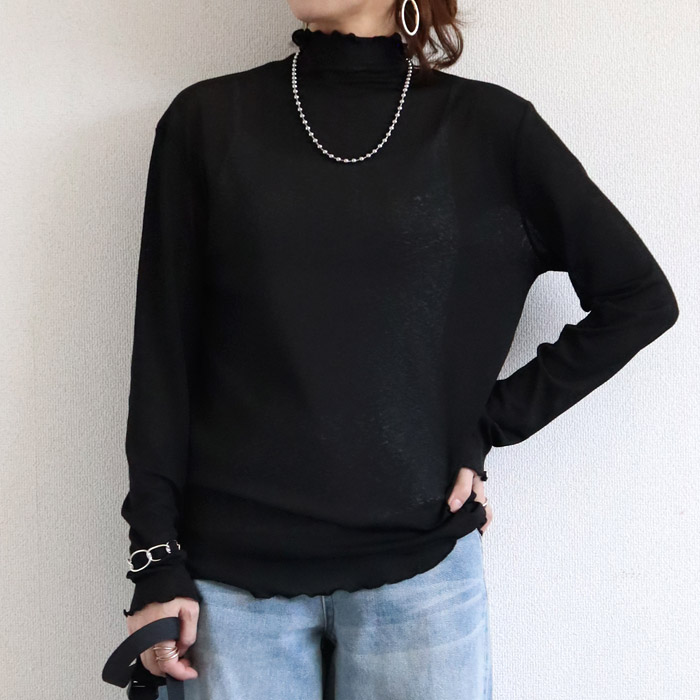 96H限定！969円 3点購クーポンで★ Tシャツ シアートップス レディース 春 夏 白 黒 おしゃれ シースルー 薄手 長袖 半袖 UV [郵1]^t1006+t1086^ バナー | uricca | 27