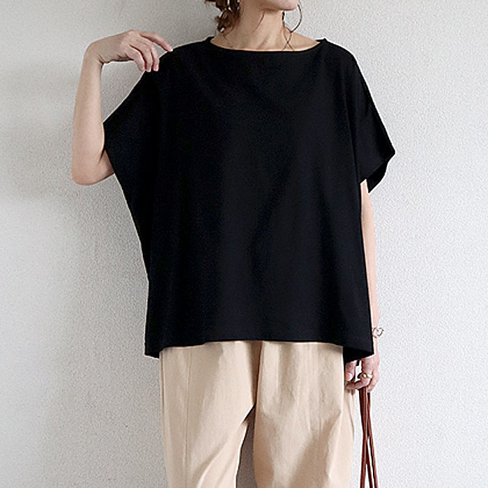 「新作限定価格！〜5/19 昼まで」 カットソー レディース Tシャツ 春 夏 白 黒 ドルマンスリーブ 半袖 無地 綿 綿100％ カジュアル[郵2]^t1087^ | uricca | 02