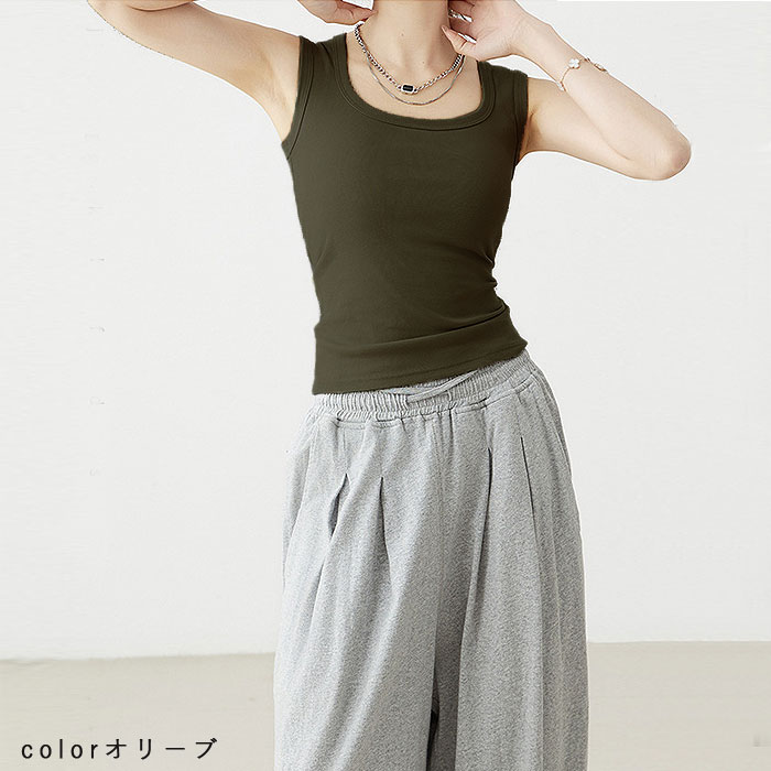 「1点1190円+2点購入クーポンで」 トップス レディース タンクトップ 春 夏 白 黒 無地 重ね着 インナー ぴったりめ タイト ノースリーブ 脇高[郵1]^t1093^ | uricca | 14