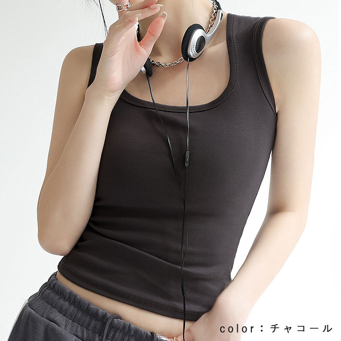 「1点1190円+2点購入クーポンで」 トップス レディース タンクトップ 春 夏 白 黒 無地 重ね着 インナー ぴったりめ タイト ノースリーブ 脇高[郵1]^t1093^ | uricca | 06