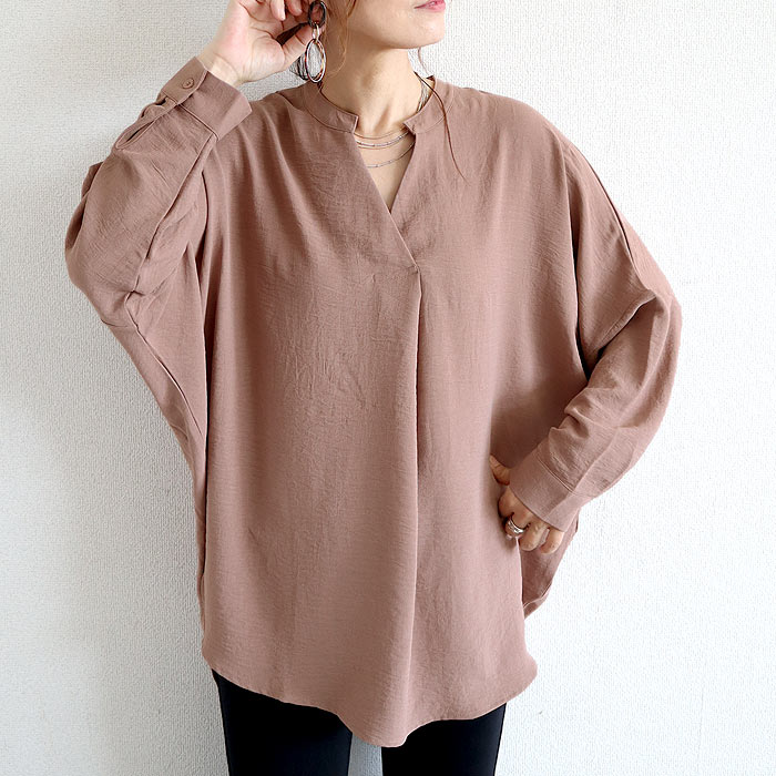 ブラウス キーネック スキッパー シアー トップス シャツ レディース 長袖 秋 冬 黒 白 おしゃれ かわいい [郵1.5]^t1097^ | uricca | 04