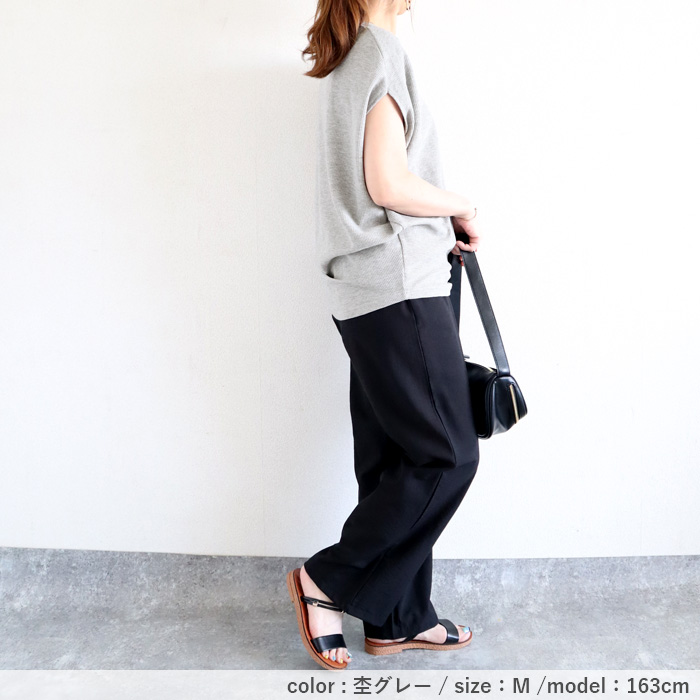 「72H限定！1692円 クーポンで」 Tシャツ レディース トップス フレンチスリーブ 半袖 ワッフル ベスト 無地 おしゃれ ゆったり 綿混 春 夏 白 黒 [郵2]^t1099^ | uricca | 18