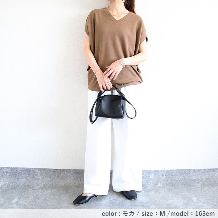 「72H限定！1692円 クーポンで」 Tシャツ レディース トップス フレンチスリーブ 半袖 ワッフル ベスト 無地 おしゃれ ゆったり 綿混 春 夏 白 黒 [郵2]^t1099^ | uricca | 22