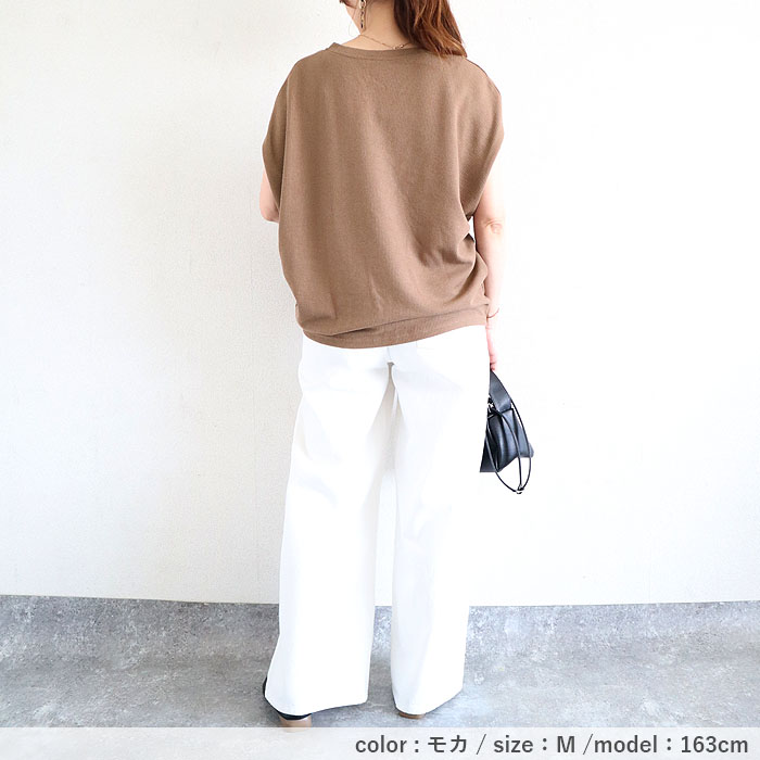 「72H限定！1692円 クーポンで」 Tシャツ レディース トップス フレンチスリーブ 半袖 ワッフル ベスト 無地 おしゃれ ゆったり 綿混 春 夏 白 黒 [郵2]^t1099^ | uricca | 23