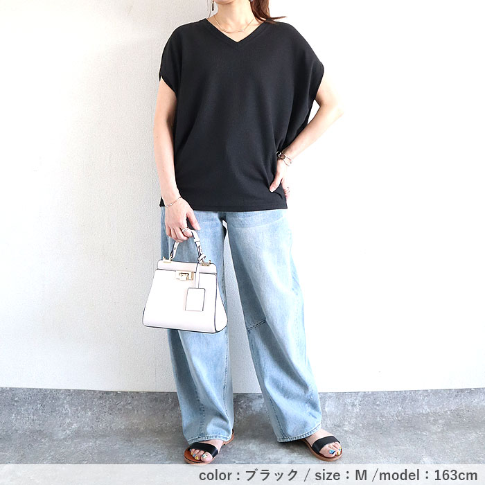 「72H限定！1692円 クーポンで」 Tシャツ レディース トップス フレンチスリーブ 半袖 ワッフル ベスト 無地 おしゃれ ゆったり 綿混 春 夏 白 黒 [郵2]^t1099^ | uricca | 13