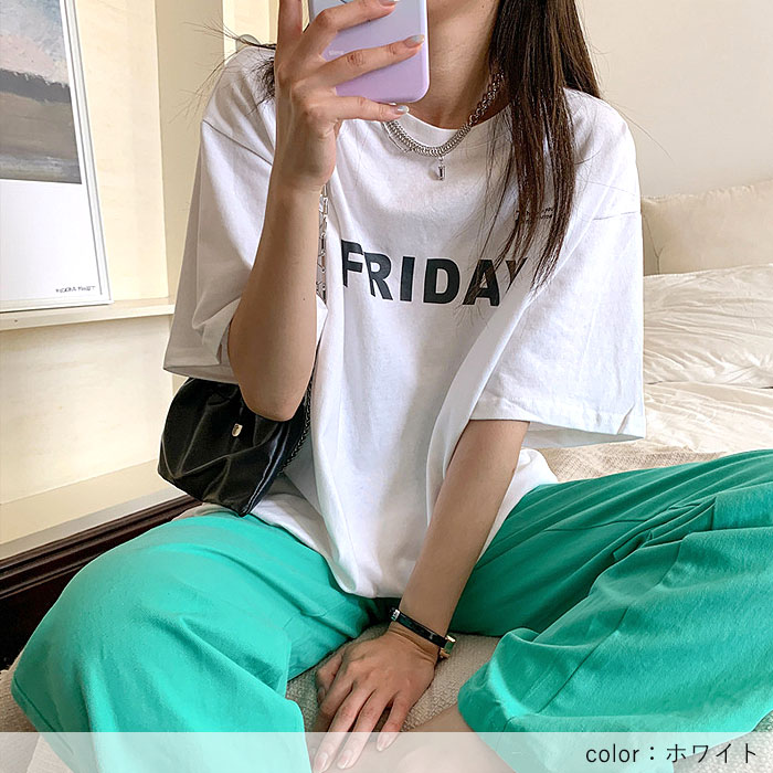 Tシャツ レディース カットソー 半袖 カジュアル オシャレ 大きいサイズ ロゴ ロゴTシャツ トップス 春 夏 白 黒 カジュアル シンプル[郵2]^t1100^ | uricca | 03