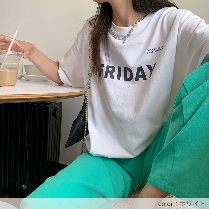 Tシャツ レディース カットソー 半袖 カジュアル オシャレ 大きいサイズ ロゴ ロゴTシャツ トップス 春 夏 白 黒 カジュアル シンプル[郵2]^t1100^ | uricca | 07