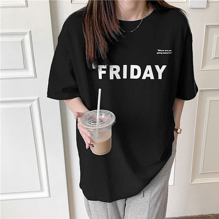 Tシャツ レディース カットソー 半袖 カジュアル オシャレ 大きいサイズ ロゴ ロゴTシャツ トップス 春 夏 白 黒 カジュアル シンプル[郵2]^t1100^ | uricca | 02
