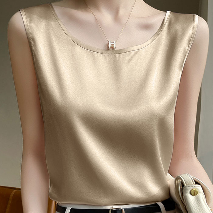 タンクトップ レディース シルクタッチ キャミソール 涼しい トップス インナー 春 夏 秋 冬 白 黒 おしゃれ かわいい [郵1]^t1102^ | uricca | 14