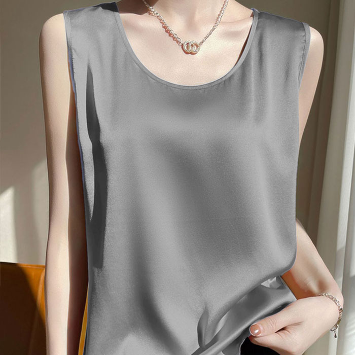 タンクトップ レディース シルクタッチ キャミソール 涼しい トップス インナー 春 夏 秋 冬 白 黒 おしゃれ かわいい [郵1]^t1102^ | uricca | 16