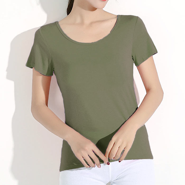 トップス レディース Tシャツ 夏 白 黒 ブラトップ カップ付 半袖  無地 冷感タッチ インナー ナイトブラ[郵2]^t1105^爆買 | uricca | 08