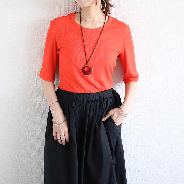 tシャツ トップス リブ レディース 半袖 5分袖 白 黒 春 夏 おしゃれ かわいい 30代 40代 50代 ノースリーブ [郵1]^t1111^爆買 | uricca | 10