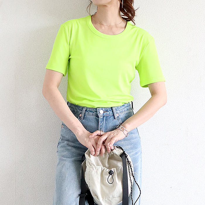 tシャツ トップス リブ レディース 半袖 5分袖 白 黒 春 夏 おしゃれ かわいい 30代 40代 50代 ノースリーブ [郵1]^t1111^爆買 | uricca | 22