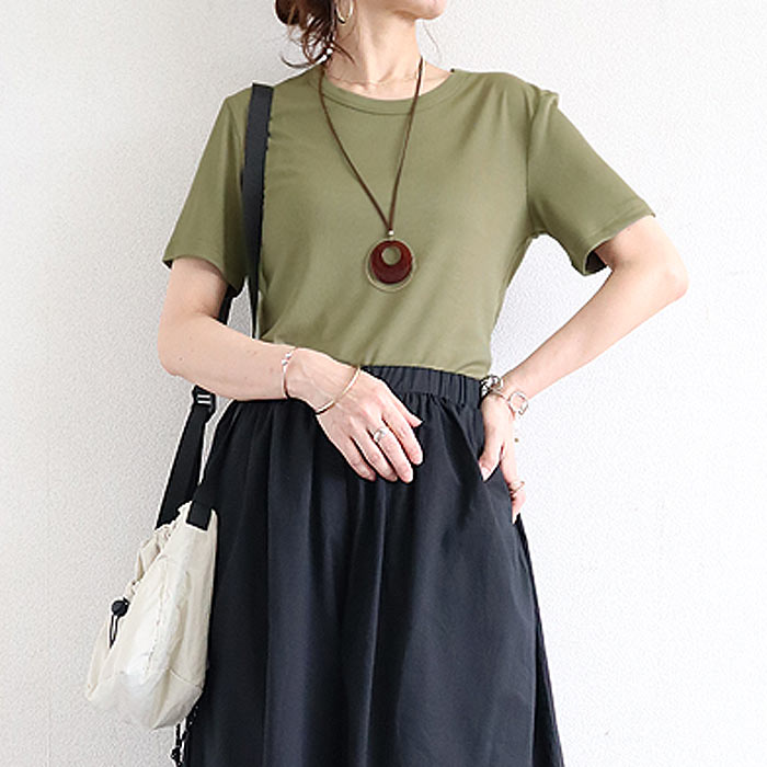 tシャツ トップス リブ レディース 半袖 5分袖 白 黒 春 夏 おしゃれ かわいい 30代 40代 50代 ノースリーブ [郵1]^t1111^爆買 | uricca | 18