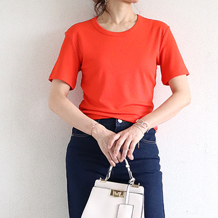 tシャツ トップス リブ レディース 半袖 5分袖 白 黒 春 夏 おしゃれ かわいい 30代 40代 50代 ノースリーブ [郵1]^t1111^爆買 | uricca | 21