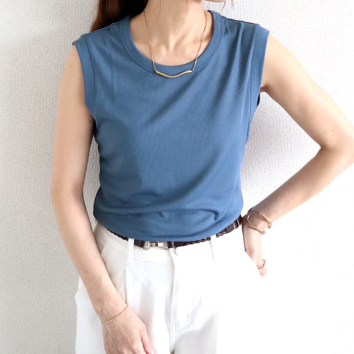 tシャツ トップス リブ レディース 半袖 5分袖 白 黒 春 夏 おしゃれ かわいい 30代 40代 50代 ノースリーブ [郵1]^t1111^爆買 | uricca | 30