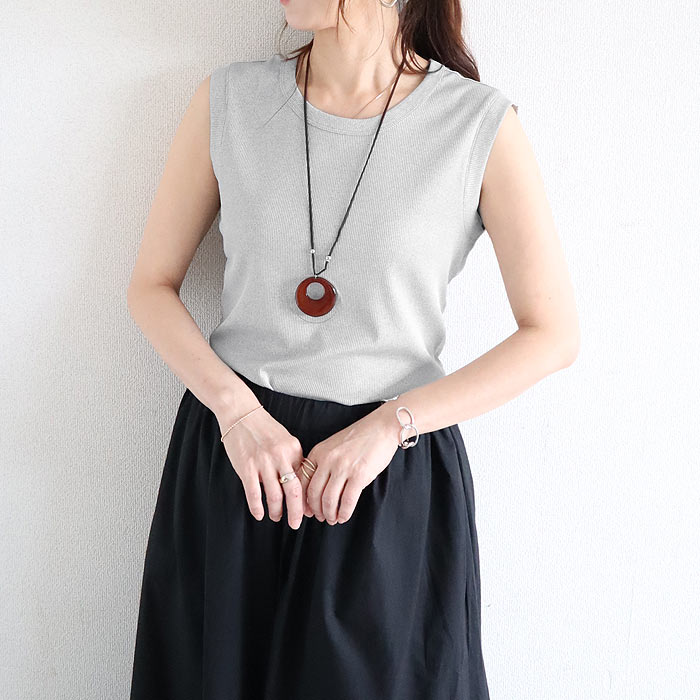 tシャツ トップス リブ レディース 半袖 5分袖 白 黒 春 夏 おしゃれ かわいい 30代 40代 50代 ノースリーブ [郵1]^t1111^爆買 | uricca | 26