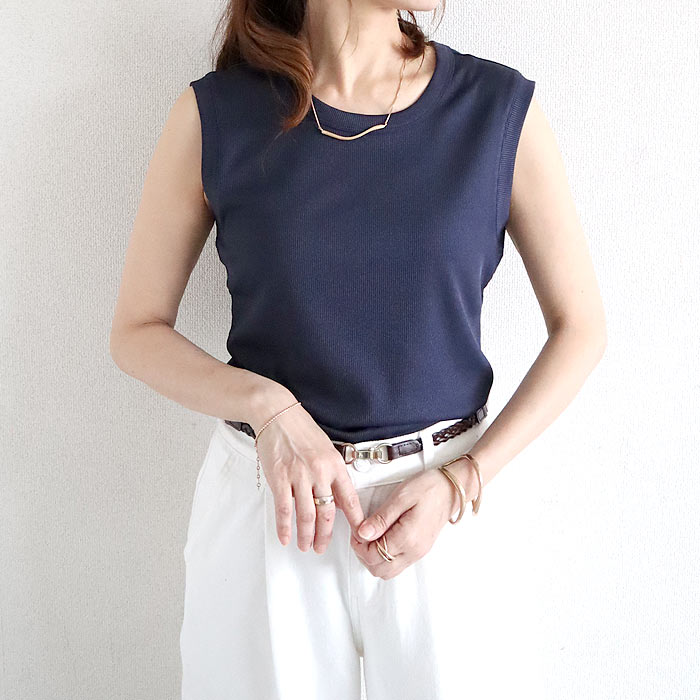 tシャツ トップス リブ レディース 半袖 5分袖 白 黒 春 夏 おしゃれ かわいい 30代 40代 50代 ノースリーブ [郵1]^t1111^爆買 | uricca | 27