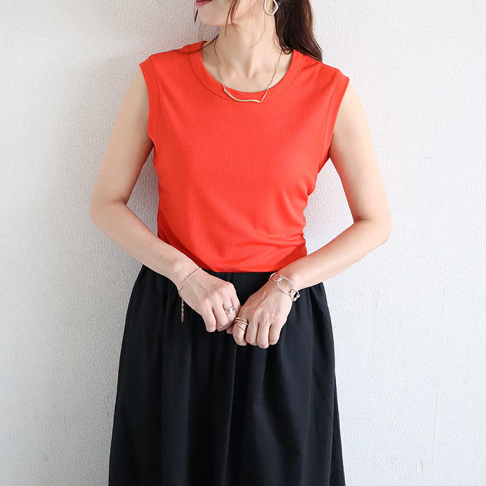 tシャツ トップス リブ レディース 半袖 5分袖 白 黒 春 夏 おしゃれ かわいい 30代 40代 50代 ノースリーブ [郵1]^t1111^爆買 | uricca | 32