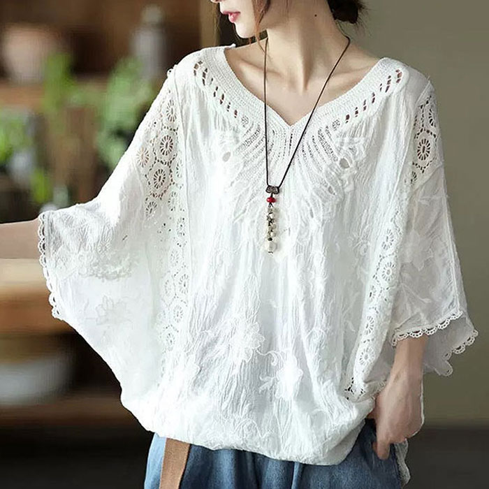 MYLAN マイラン cotton100% レースブラウス MYLAN – MYLAN ONLINE SHOP