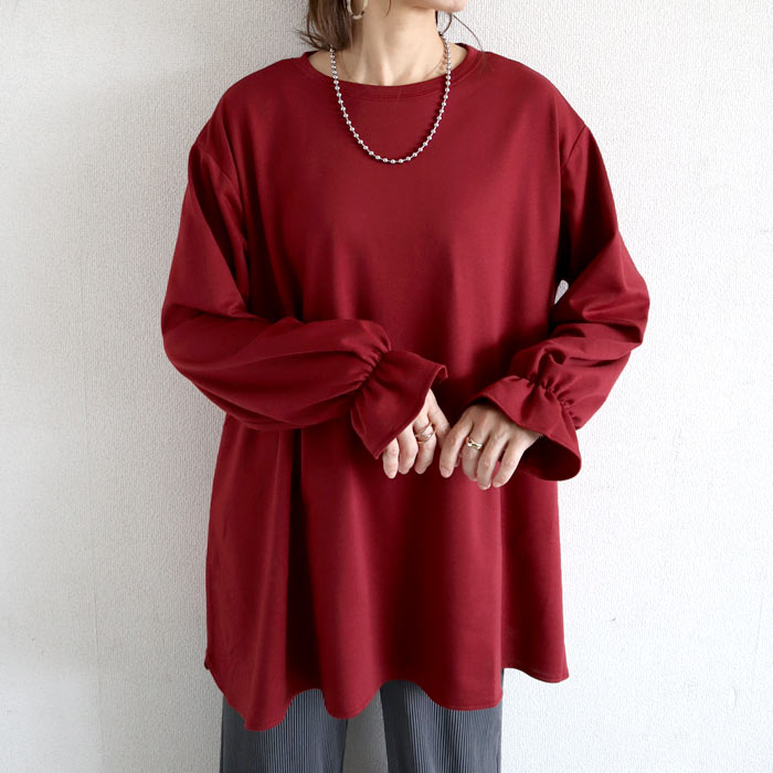 トップス レディース カットソー 長袖 春 秋 冬 黒 おしゃれ かわいい 30代 40代 50代 無地 袖フレア プルオーバー[郵3]^t1120^爆買 | uricca | 05