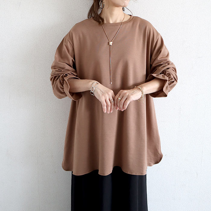 トップス レディース カットソー 長袖 春 秋 冬 黒 おしゃれ かわいい 30代 40代 50代 無地 袖フレア プルオーバー[郵3]^t1120^爆買 | uricca | 03