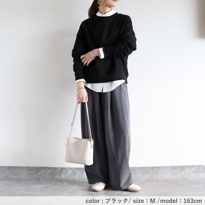 レディース トレーナー スウェット リブ袖 シンプル カジュアル おしゃれ かわいい 黒 白 春 秋[郵3]^t1121n^爆買 | uricca | 11