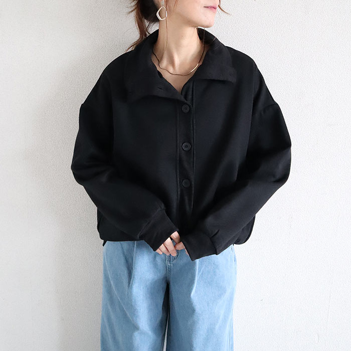 2691円 クーポンで！ カーディガン レディース ブルゾン スウェット トレーナー 春 秋 冬 黒 おしゃれ 長袖 あったか ハイネック 羽織 裏起毛 [郵3]^t1126^爆買 | uricca | 01