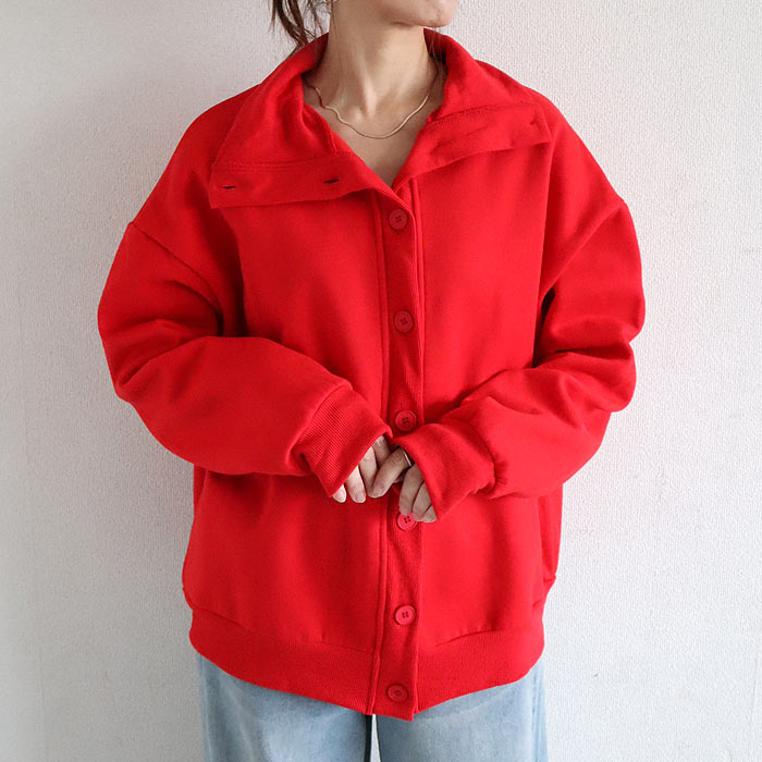 2691円 クーポンで！ カーディガン レディース ブルゾン スウェット トレーナー 春 秋 冬 黒 おしゃれ 長袖 あったか ハイネック 羽織 裏起毛 [郵3]^t1126^爆買 | uricca | 07