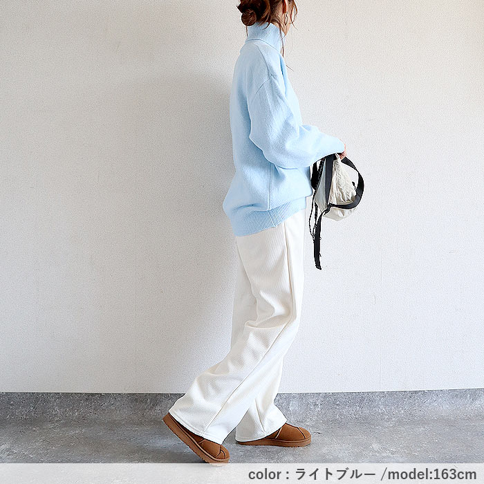 トップス レディース ニット セーター 秋 冬 白 黒 おしゃれ 長袖 無地 ハイネックニット タートルネック ゆったり 極暖 ^t1127^ | uricca | 29