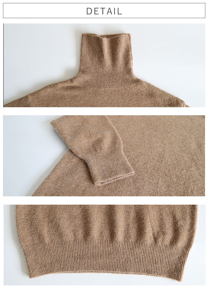 トップス レディース ニット セーター 秋 冬 白 黒 おしゃれ 長袖 無地 ハイネックニット タートルネック ゆったり 極暖 ^t1127^ | uricca | 16